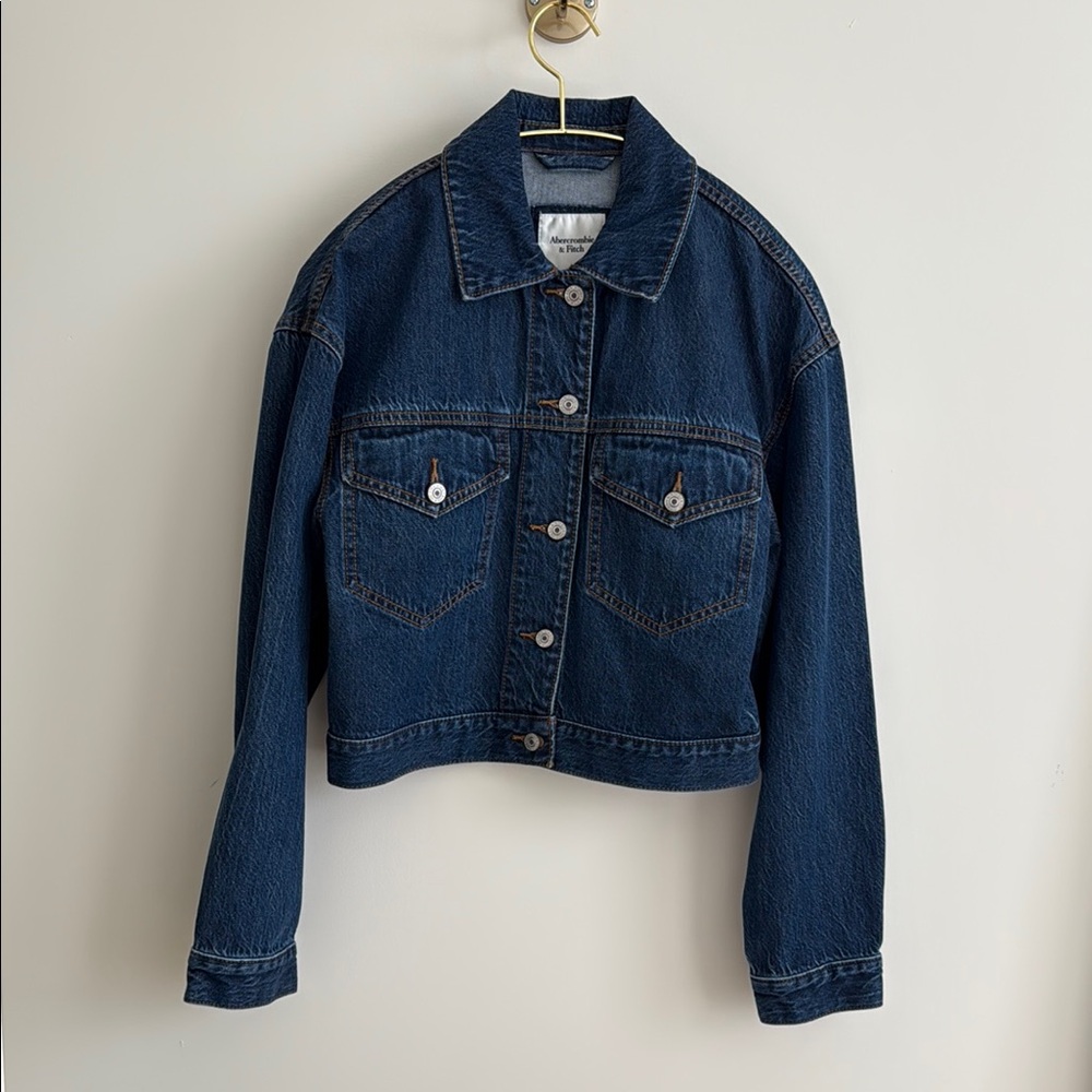 Drapey Cropped Denim Jacket